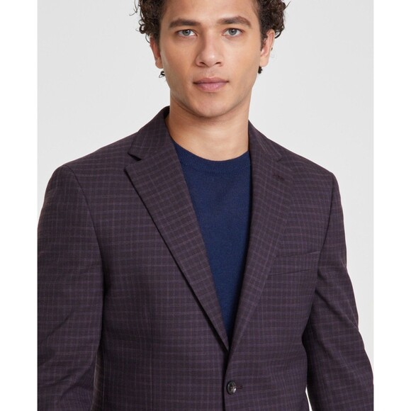 Tommy Hilfiger Men's Modern-Fit Check Sport Coat - Purple Check, 38S - Picture 4 of 4